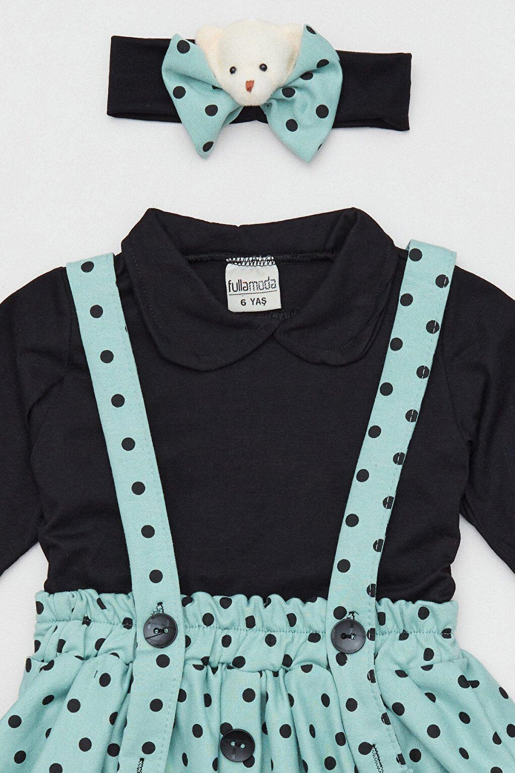 Polka Dot Bandana Girls' Salopet Set