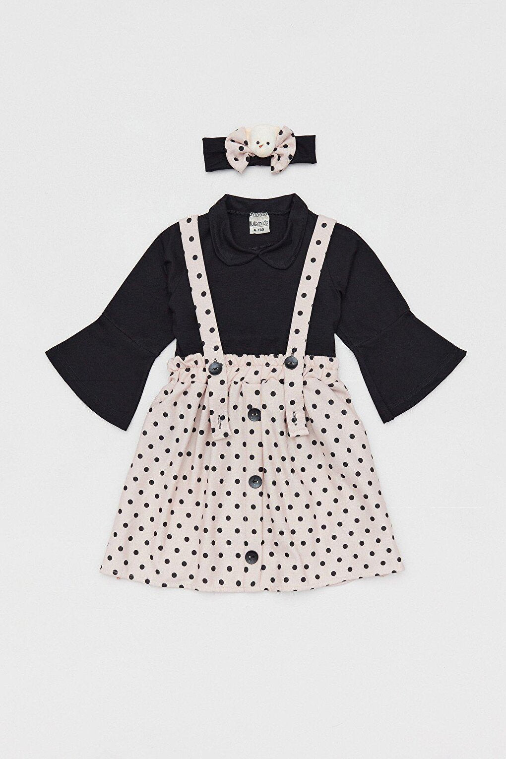 Polka Dot Bandana Girls' Salopet Set