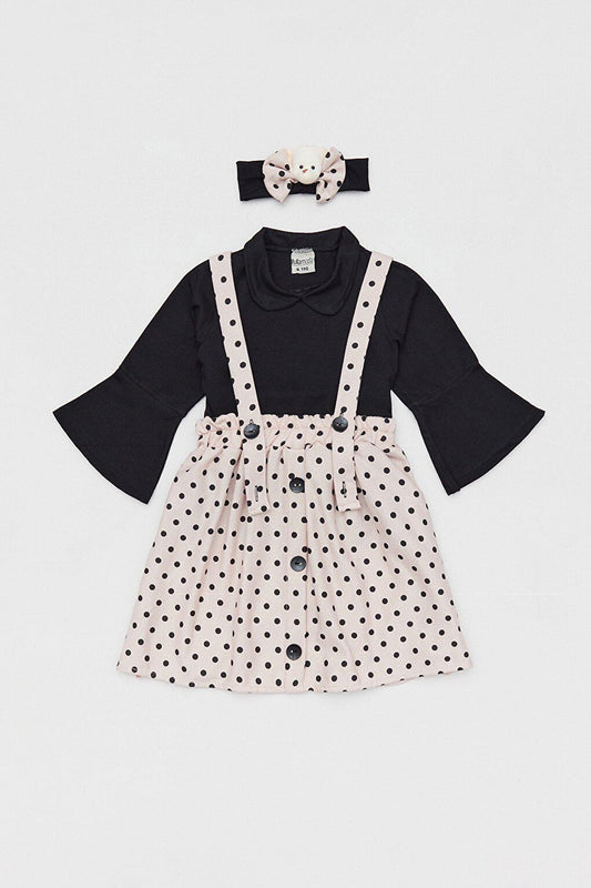 Polka Dot Bandana Girls' Salopet Set