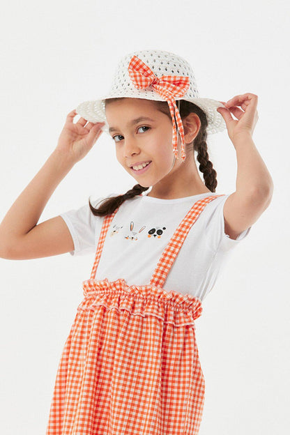 Gingham Hat Girl's Salopet