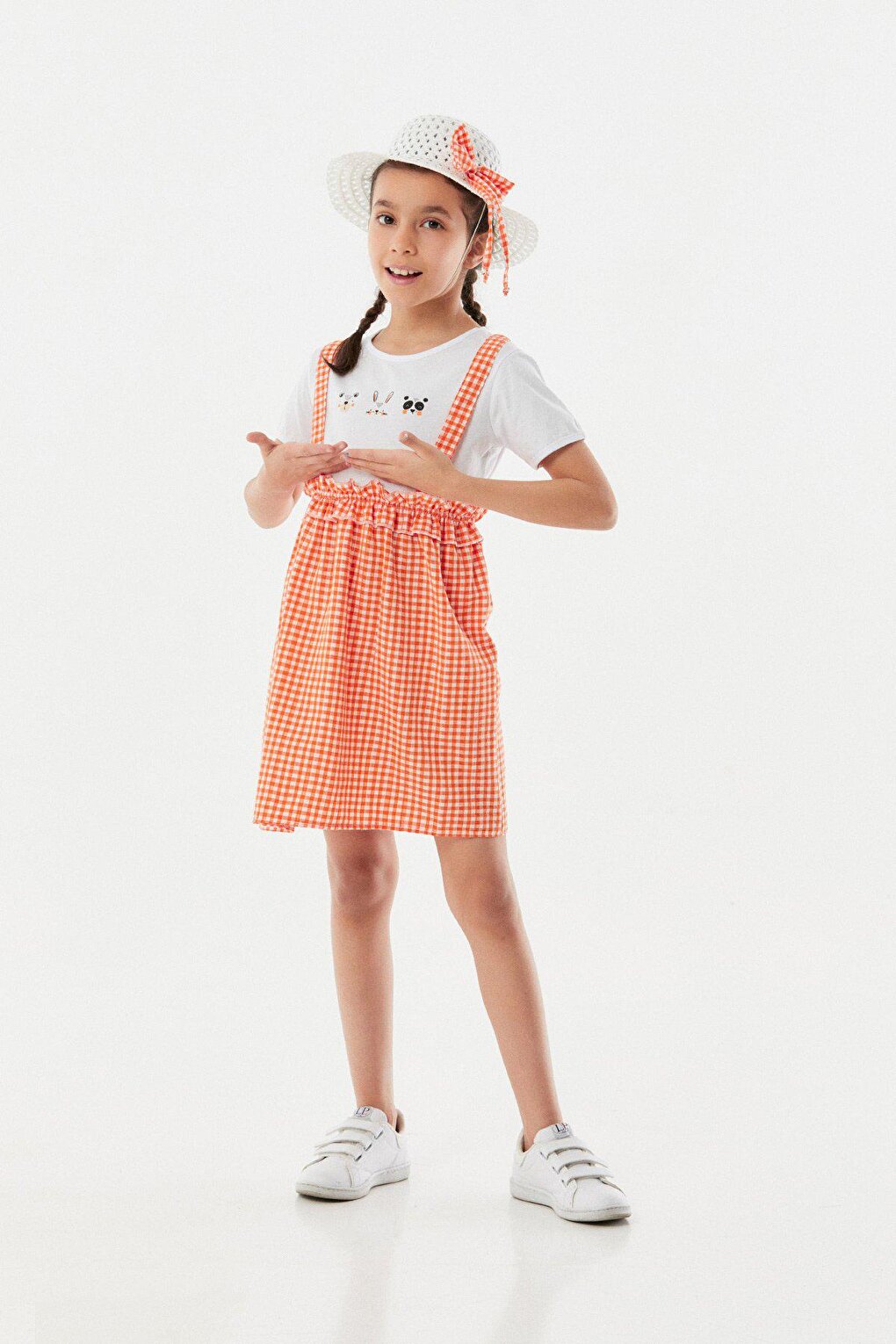 Gingham Hat Girl's Salopet