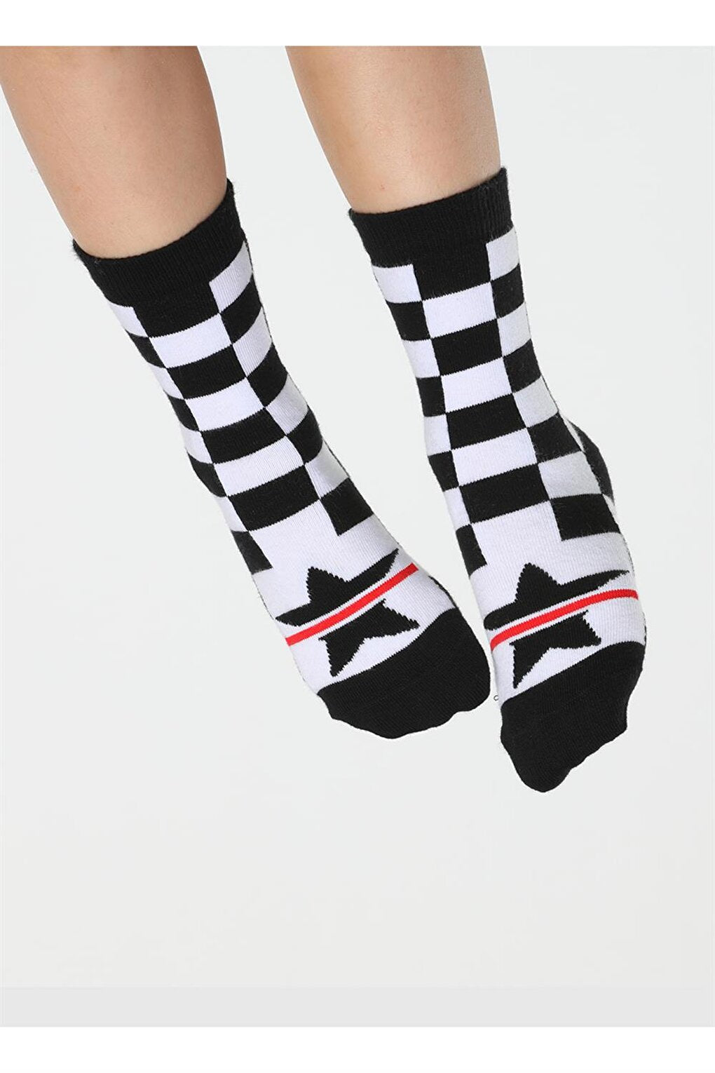 Star Checkerboard Patterned Children's Socks