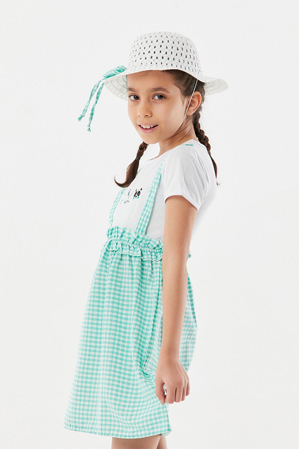 Gingham Hat Girl's Salopet