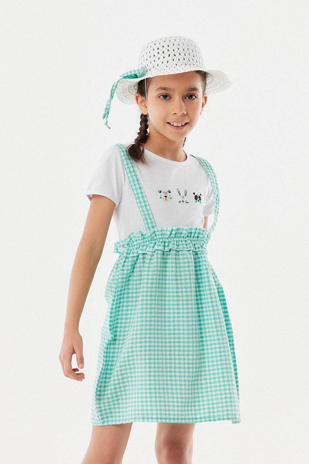 Gingham Hat Girl's Salopet