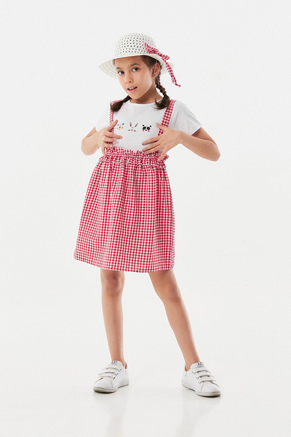 Gingham Hat Girl's Salopet