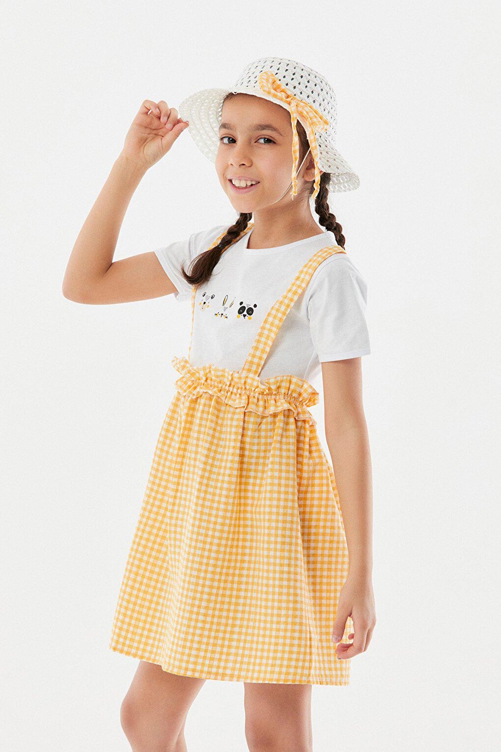 Gingham Hat Girl's Salopet