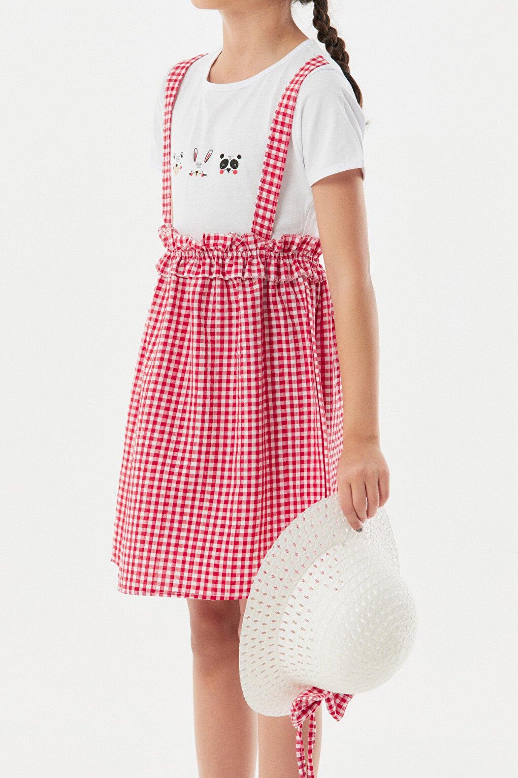 Gingham Hat Girl's Salopet