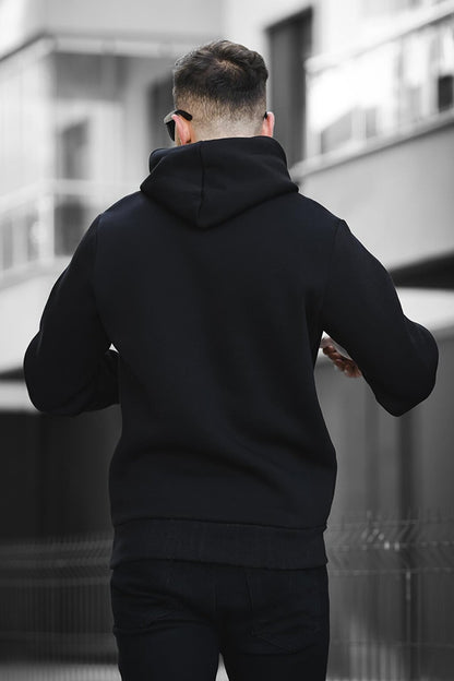 Break Three Thread Raised Printed Hooded Men's Sweatshirt