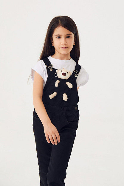 Children's Denim Salopet with Teddy Bear Detail