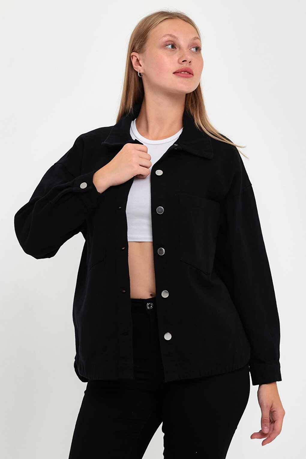 Women's Double Pocket Front Gabardine Jacket