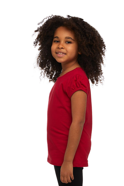 Red Girl's Short Sleeve Basic T-Shirt