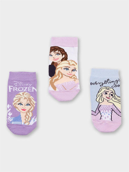 Frozen Licensed Girl's 3 Pairs Booties Socks 21079