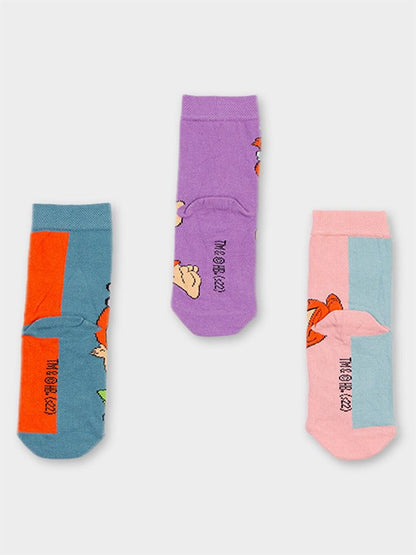 Stone Age Licensed Girl's 3 Pairs Socks 20493