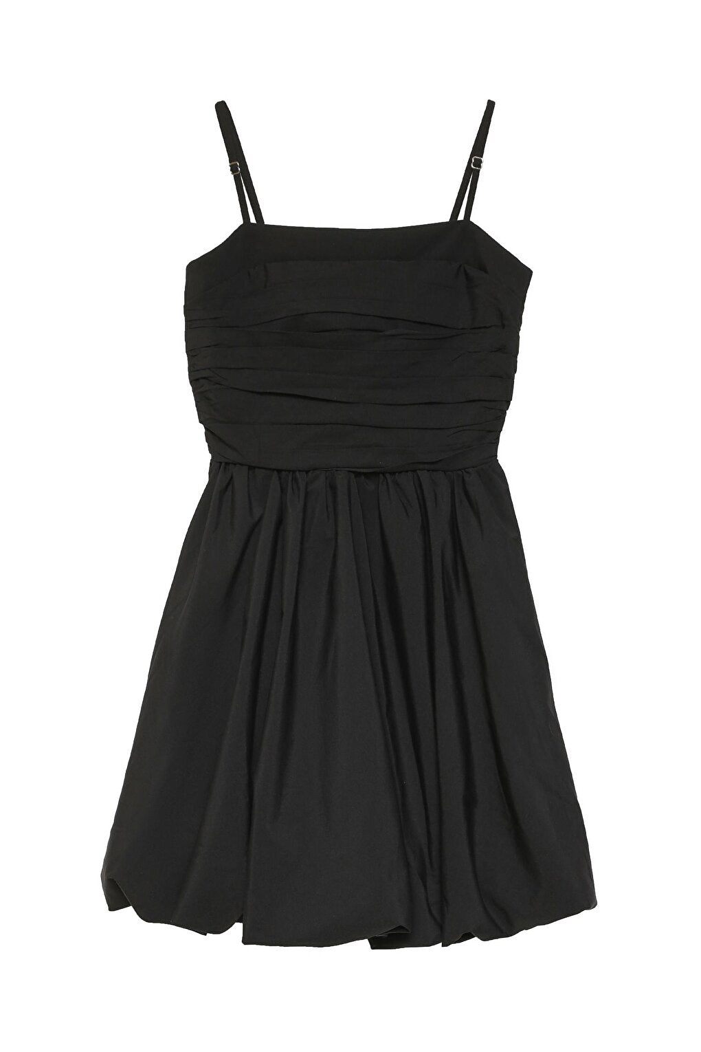 Strappy Balloon Mini Dress Black