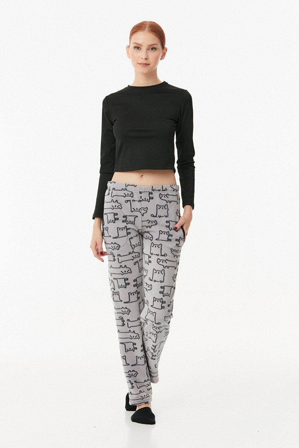 Printed Fleece Pajama Bottoms