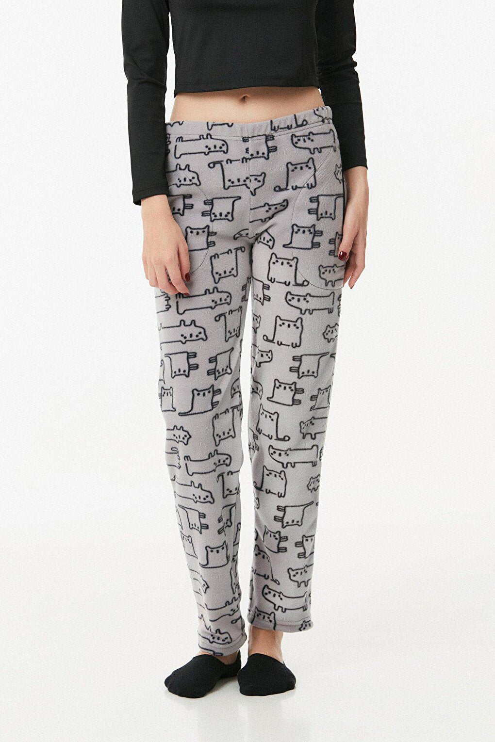 Printed Fleece Pajama Bottoms