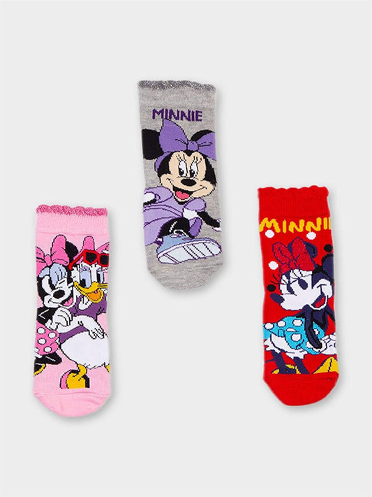 Minnie Mouse Licensed Girl's 3 Pairs Socks 20505