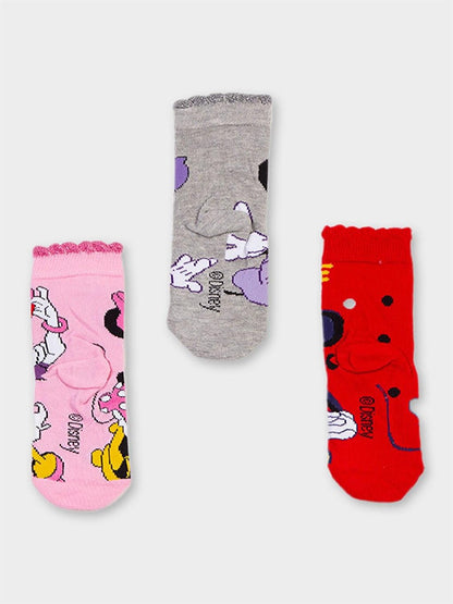 Minnie Mouse Licensed Girl's 3 Pairs Socks 20505