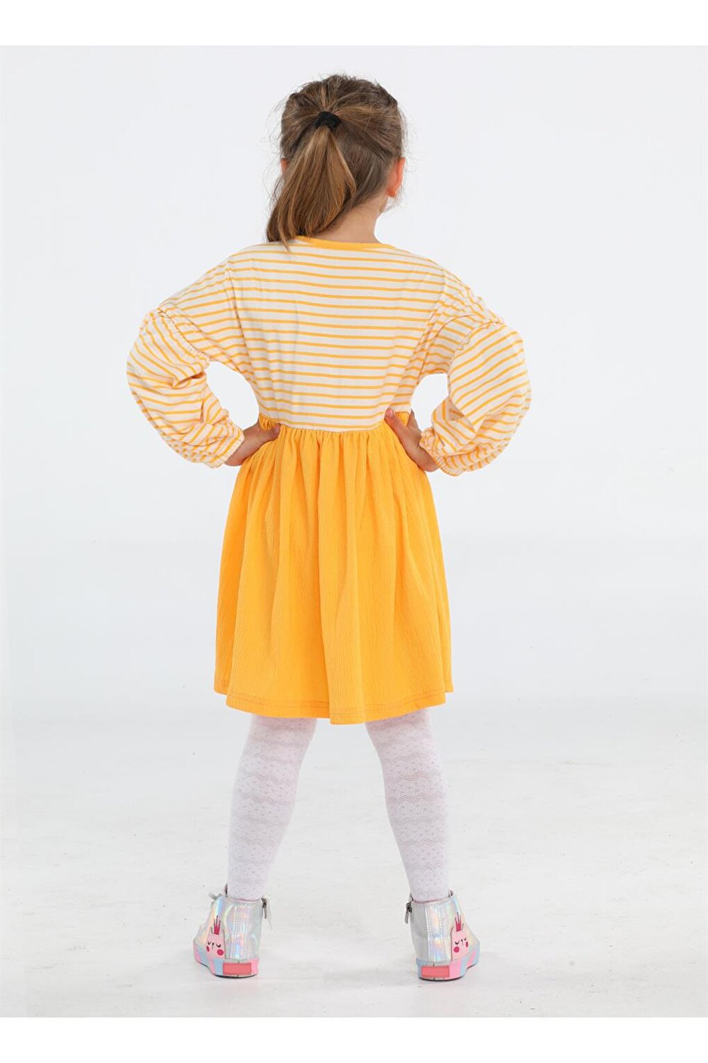 Sunflower Yellow Striped Girls Dress