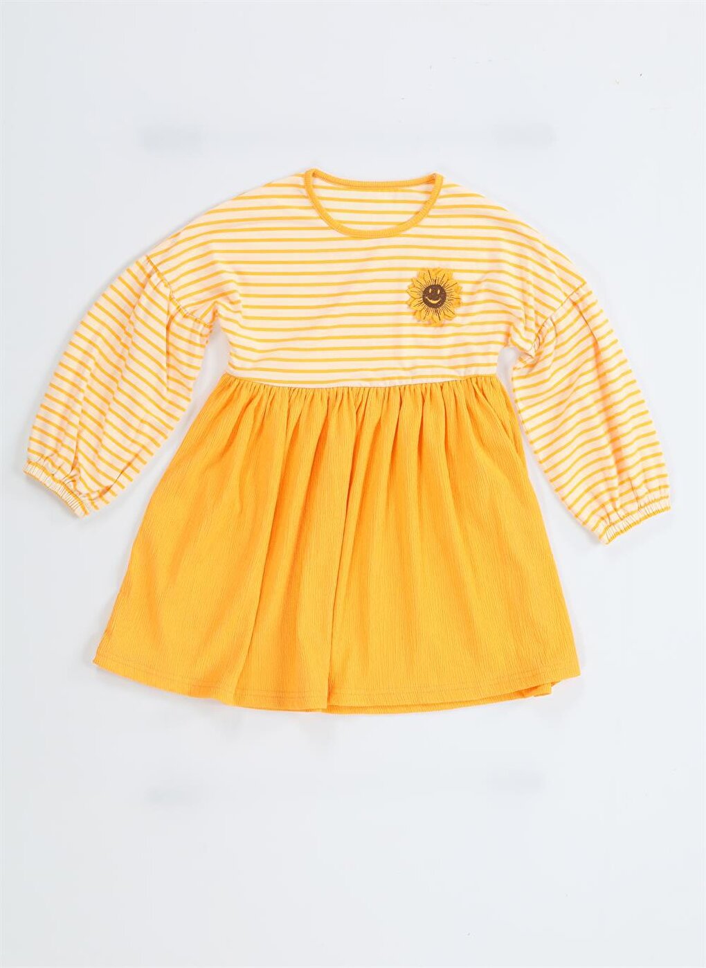 Sunflower Yellow Striped Girls Dress