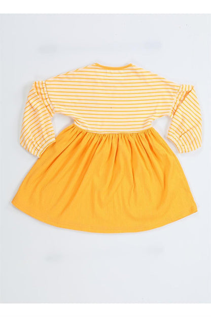 Sunflower Yellow Striped Girls Dress