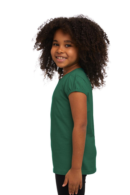 Sea Green Girl's Short Sleeve Basic T-Shirt