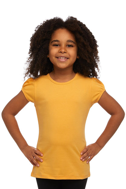 Melon Yellow Girl's Short Sleeve Basic T-Shirt