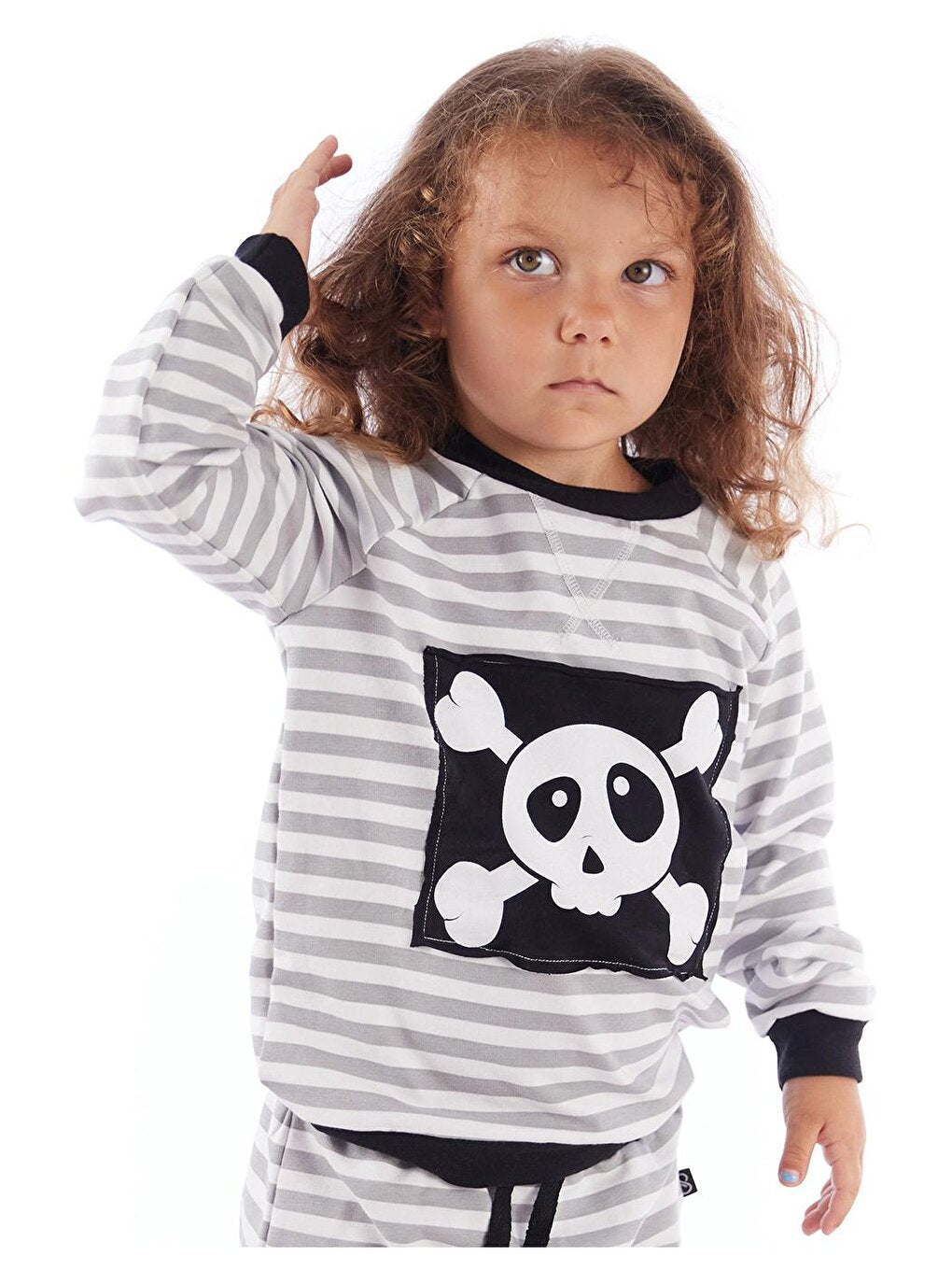 Baby Ringel Skull Printed Sweatshirt