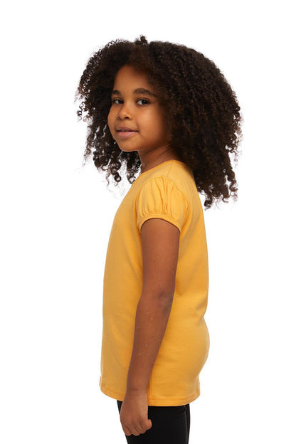 Melon Yellow Girl's Short Sleeve Basic T-Shirt