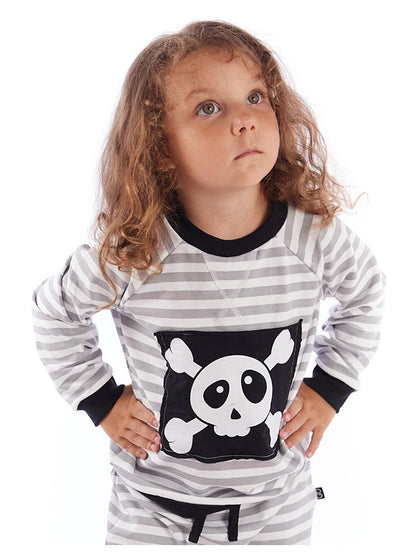 Baby Ringel Skull Printed Sweatshirt