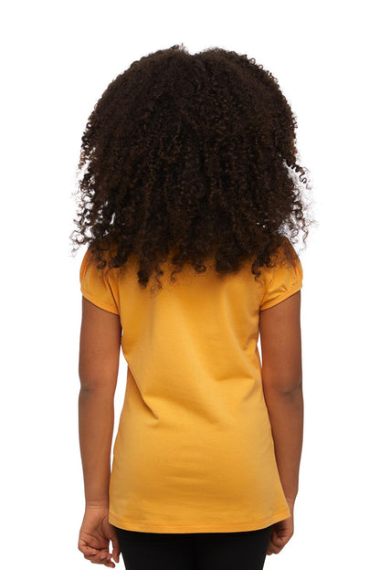 Melon Yellow Girl's Short Sleeve Basic T-Shirt