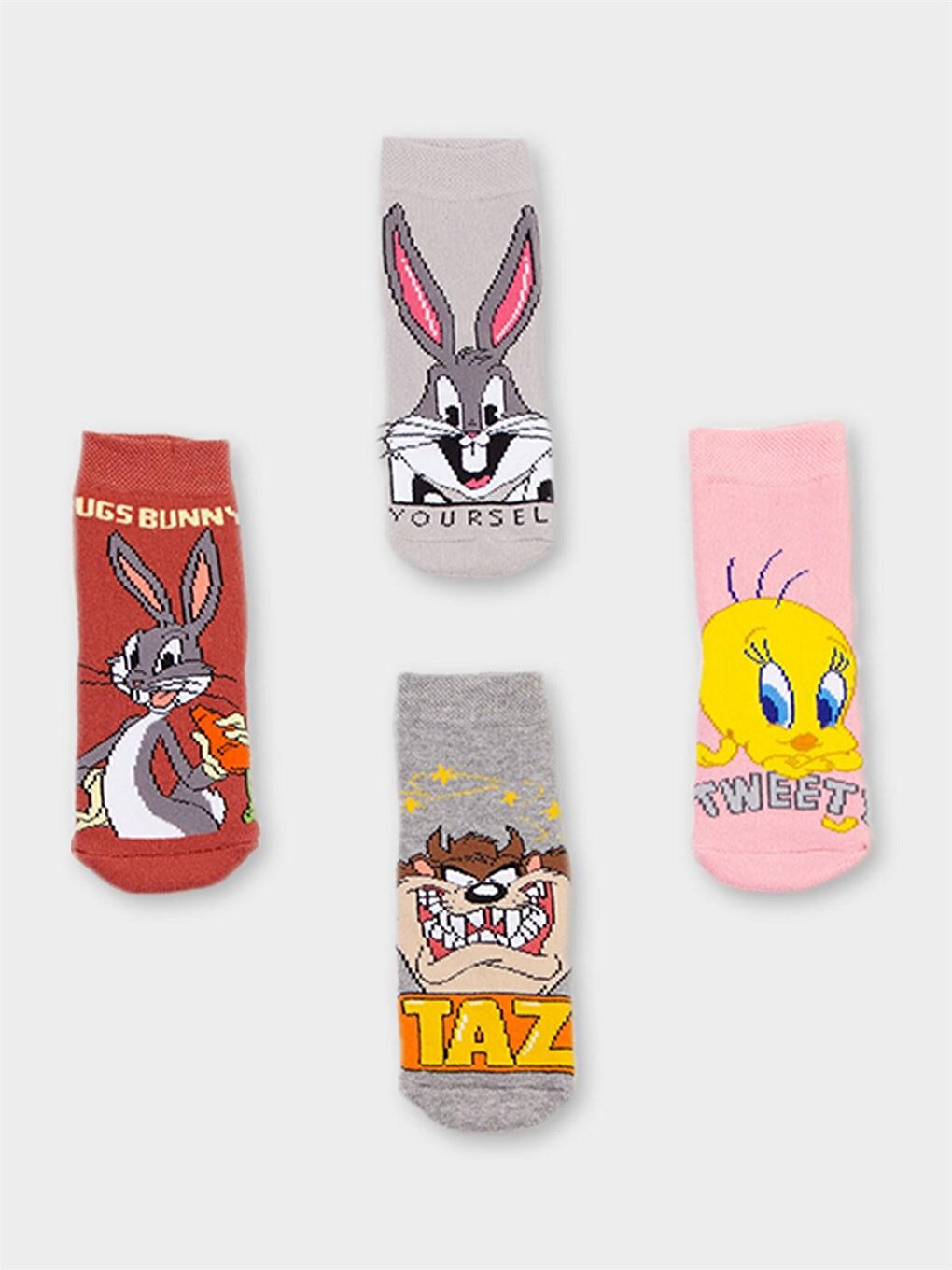 Looney Tunes Licensed Girl's 4 Pairs Towel Socks 20498