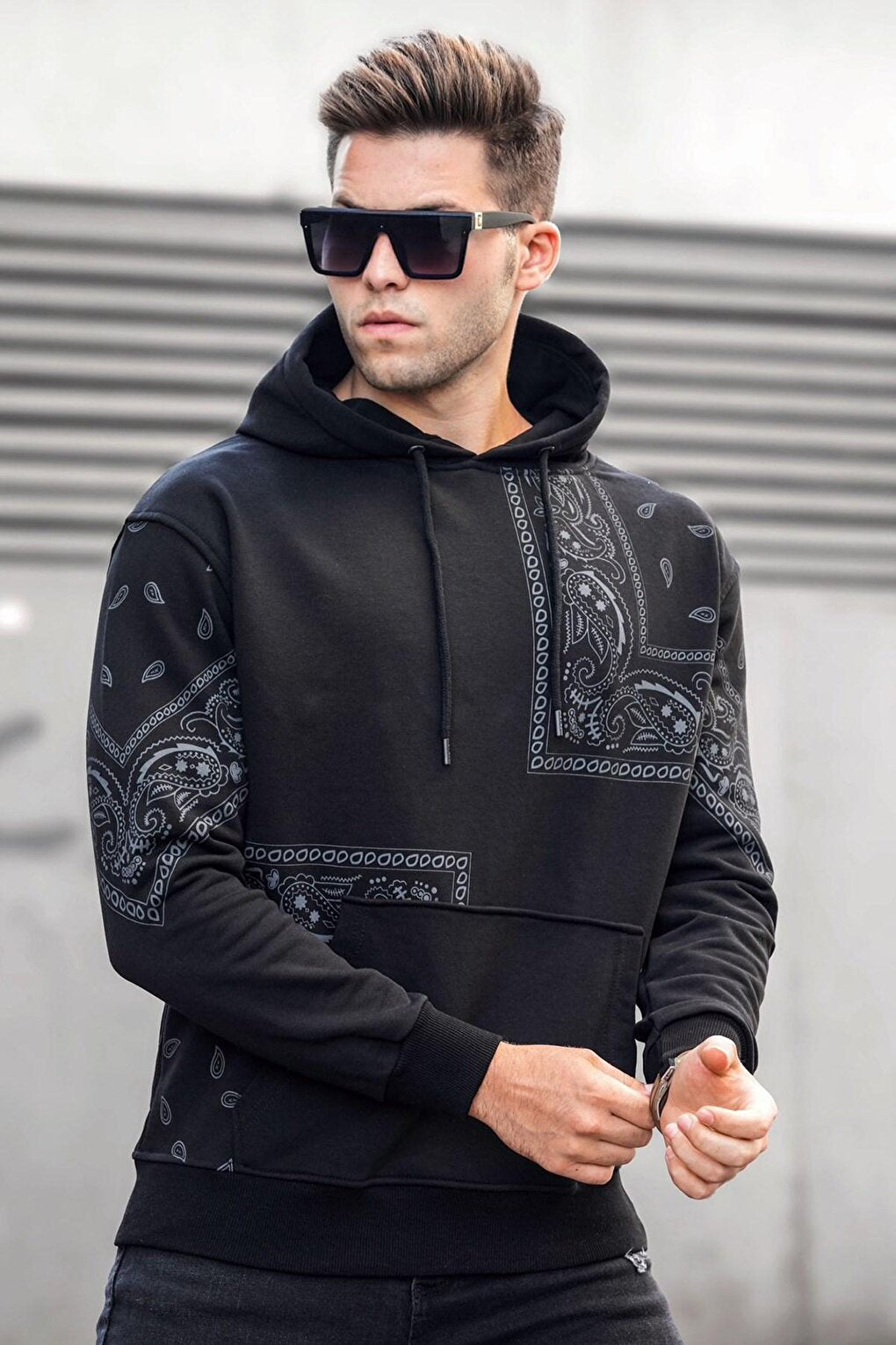 Black Printed Men's Sweatshirt 5299