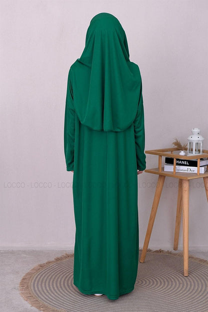 ONE PIECE PRAYER DRESS WITH BAGS EMERALD GREEN