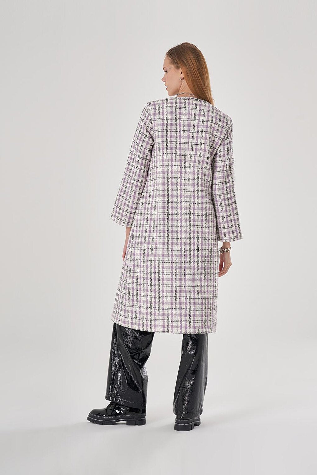 Tweed Patterned Lilac Cape