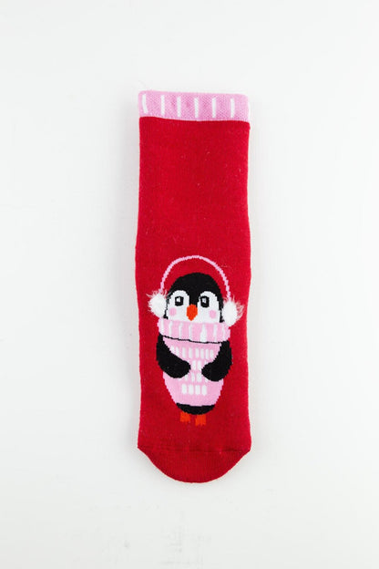 3-Piece Penguin Anti-Slip Towel Children's Socks