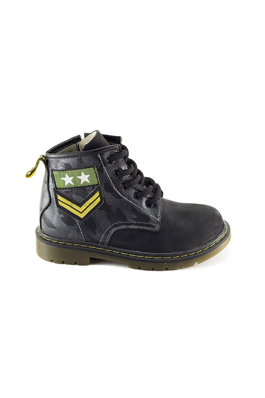 Unisex Children's Black Leather healthy Supported Children's Boots