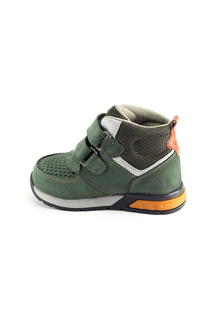 Unisex Children's Khaki Leather healthy Supported Children's Boots