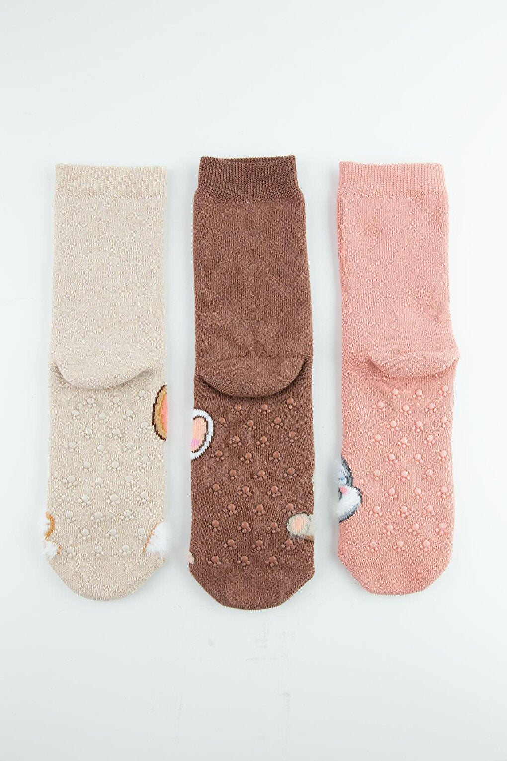 3-Piece Rabbit Anti-Slip Sole Towel Children's Socks