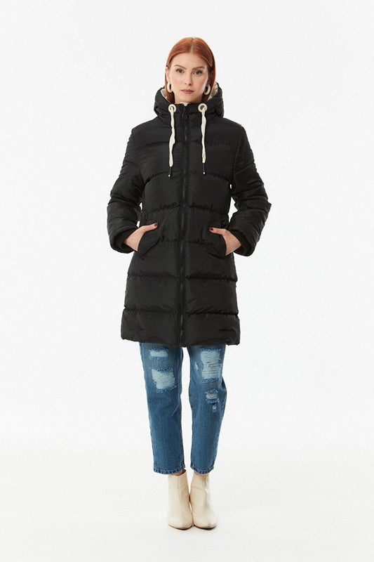 Zippered Hooded Puffer Jacket