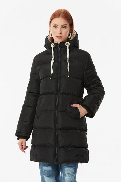 Zippered Hooded Puffer Jacket