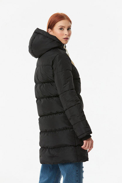 Zippered Hooded Puffer Jacket