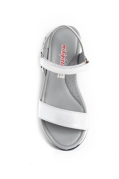 Girl's White Leather healthy Supported Children's Sandals