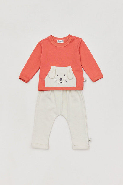 Printed Crew Neck Baby Set