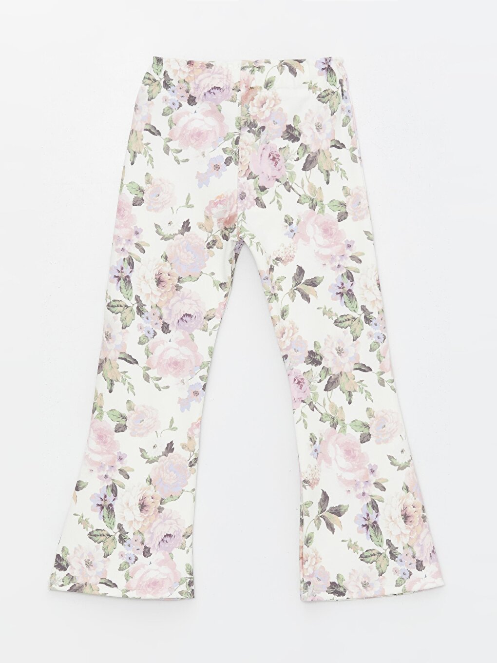 Girl's Floral Patterned Front Slit Trousers