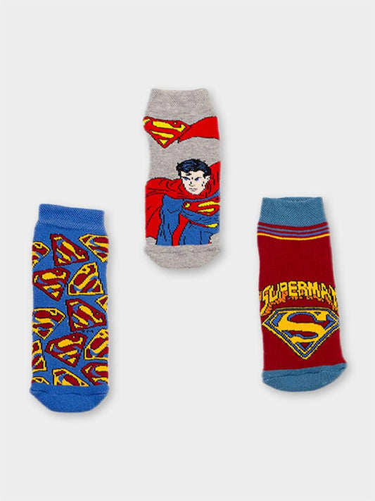 Superman Licensed Boy's 3 Pairs Towel Socks 20511