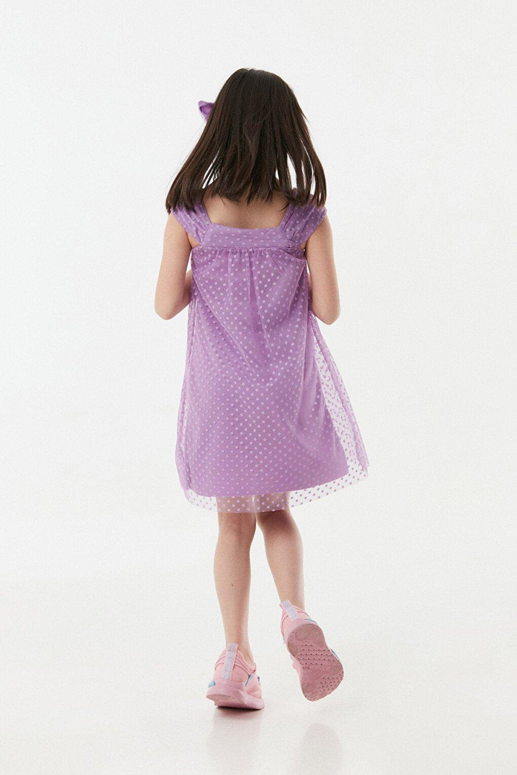 Polka Dot Crown Detailed Girl's Dress