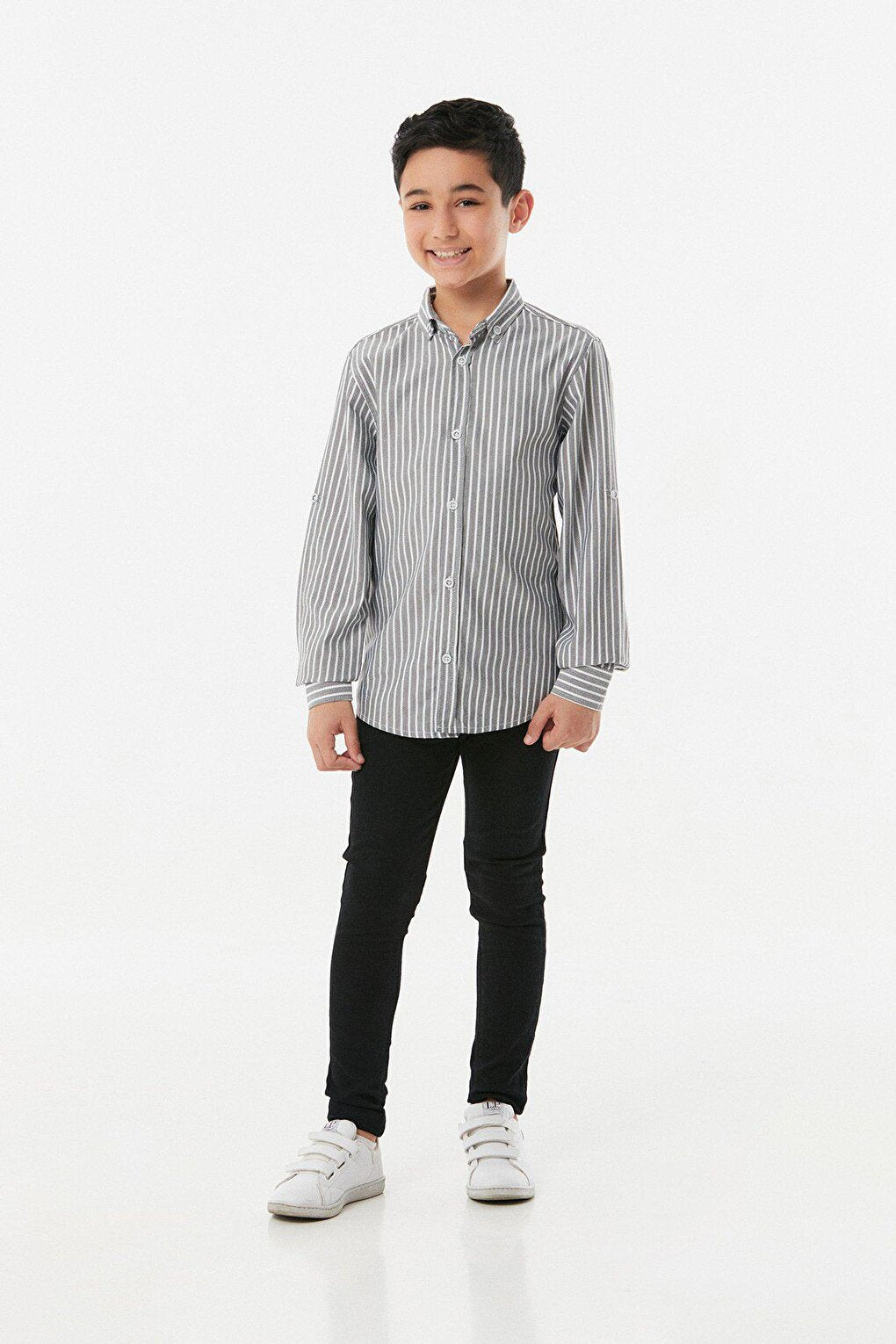 Striped Sleeve Folded Boy's Shirt