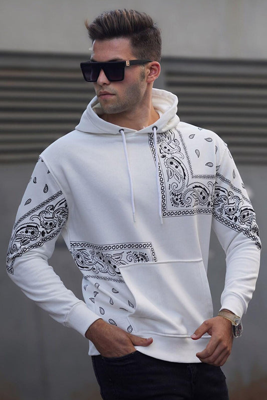 White Printed Men's Sweatshirt 5299