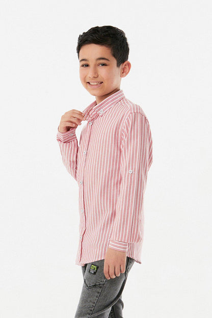 Striped Sleeve Folded Boy's Shirt